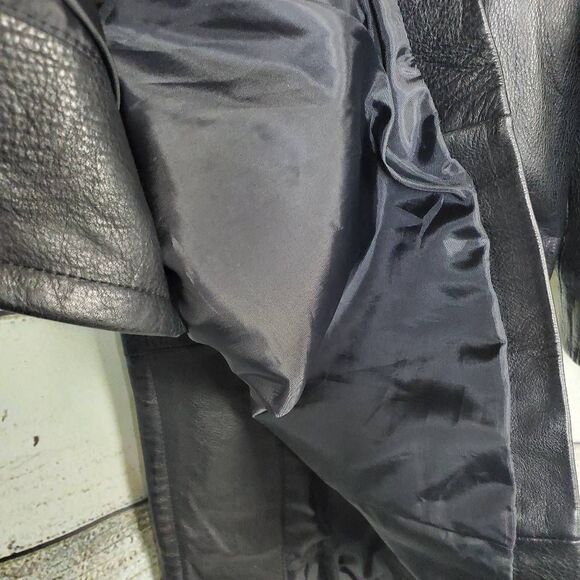 Jacqueline Ferrar Black Genuine Leather Coat Women’s Small Long Jacket - Picture 6 of 9